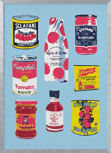Retro Kitchen Food | Poster - Silver Frame Interior