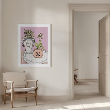 Happy Faces Flower Pots | Canvas - Room Interior 1