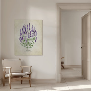Purple Lavender Botanical | Canvas - Room Interior 1