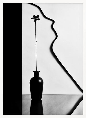 Elegant Profile Bloom | Poster - White Frame Interior