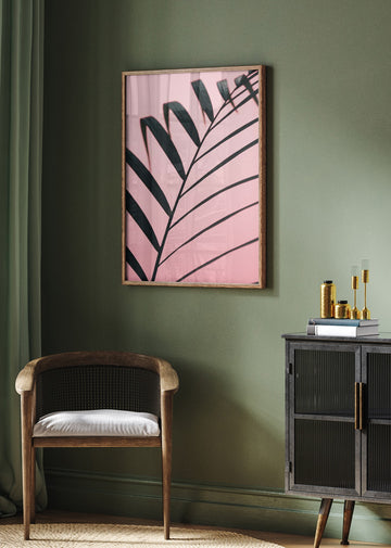 Pink Palm Leaf | Poster - Room Interior 2