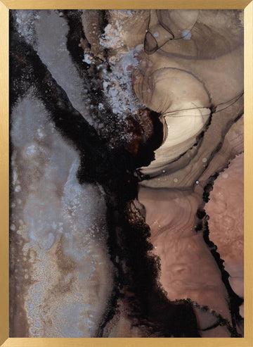 Organic Shapes with Earthy Tones | Poster - Gold Frame Interior