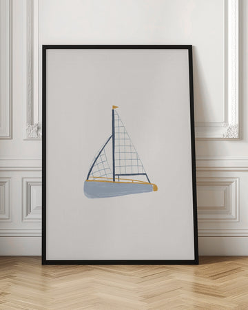 Blue Sailboat Illustration | Poster - Room Interior 1