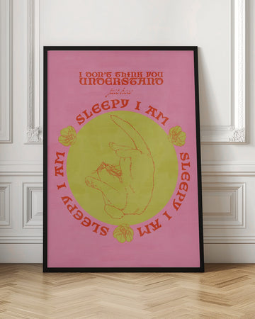 Cozy Sleepy Cat | Poster - Room Interior 1