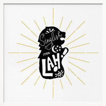 Merlion Singlish | Poster - White Frame Interior
