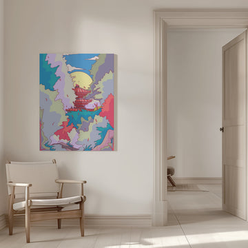 Moonlit Fantasy Pagoda | Canvas - Room Interior 1