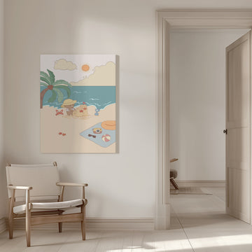Bear's Beach Day | Canvas - Room Interior 1