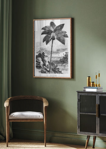 Vintage Palm Tree Drawing I | Poster - Room Interior 2
