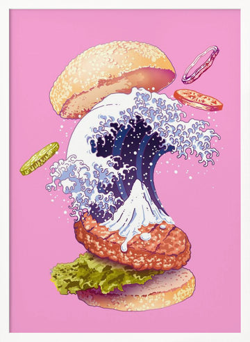 Dynamic Wave Burger | Poster - White Frame Interior