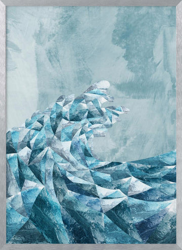 Icy Geometric Wave | Poster - Silver Frame Interior
