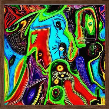 Vibrant Abstract Forms | Poster - Walnut Frame Interior
