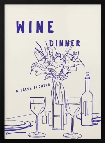 Elegant Evening Setup | Poster - Black Metal Frame Interior