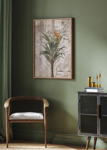 Tropical Map Bird | Poster - Room Interior 2