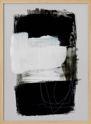 Abstract Brush Strokes 130 | Poster - Wood Frame Interior