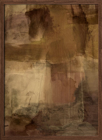 Warm Earthy Strokes | Poster - Walnut Frame Interior