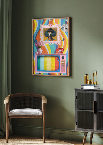 Whimsical Poodle Pop Art | Poster - Room Interior 2