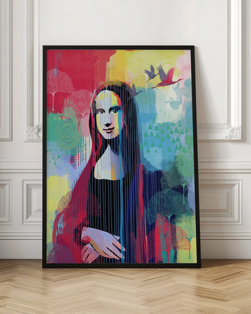 Vibrant Mona Lisa Portrait | Poster - Room Interior 1