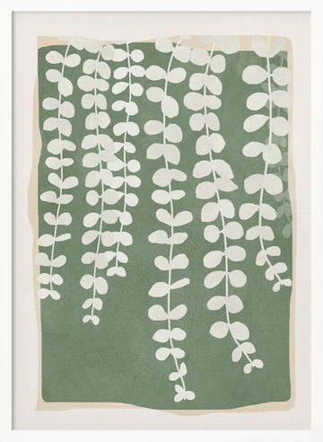 Organic Green Foliage | Poster - White Frame Interior