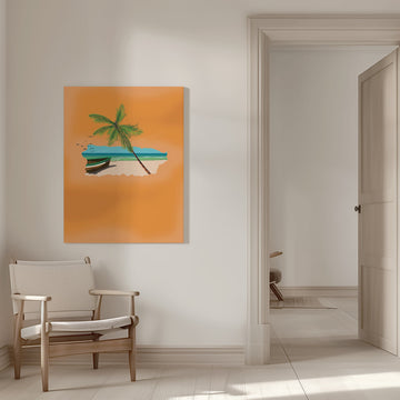 Tropical Beach Boat | Canvas - Room Interior 1
