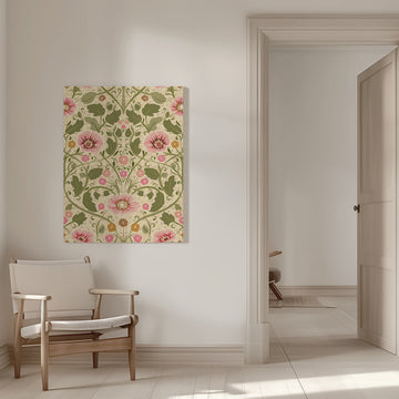 Elegant Pink Floral Pattern | Canvas - Room Interior 1