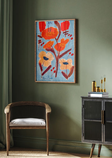 Vibrant Floral Abstract | Poster - Room Interior 2