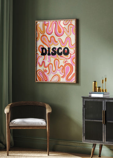 Groovy Disco Waves | Poster - Room Interior 2