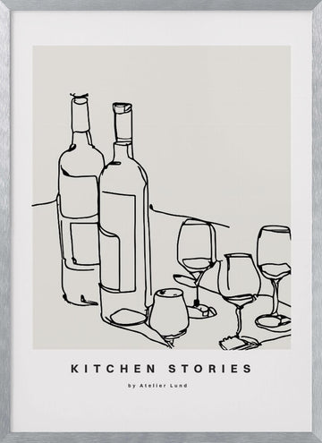 Wine and Conversation | Poster - Silver Frame Interior