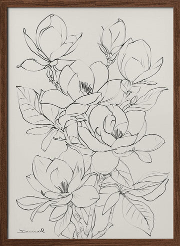 Magnolia Tree | Poster - Walnut Frame Interior