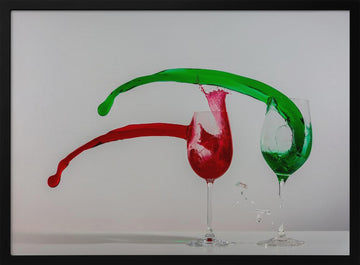 Vibrant Wine Splash | Poster - Black Metal Frame Interior