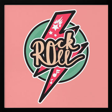 Rock and Roll Lightning | Poster - Black Metal Frame Interior