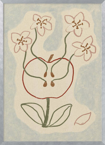 Blooming Apple Blossoms | Poster - Silver Frame Interior