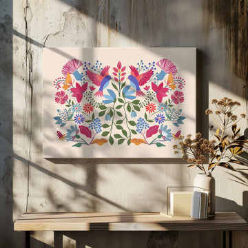 Bohemian Floral Birds | Canvas - Room Interior 2