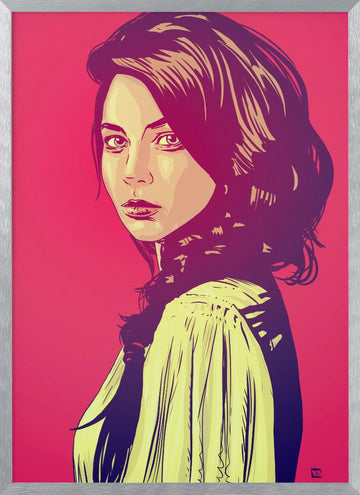 Pink Pop Woman | Poster - Silver Frame Interior