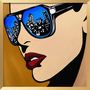 Reflective City Style | Poster - Gold Frame Interior