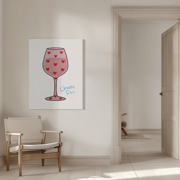 Cheers To Me Glass | Canvas - Room Interior 1