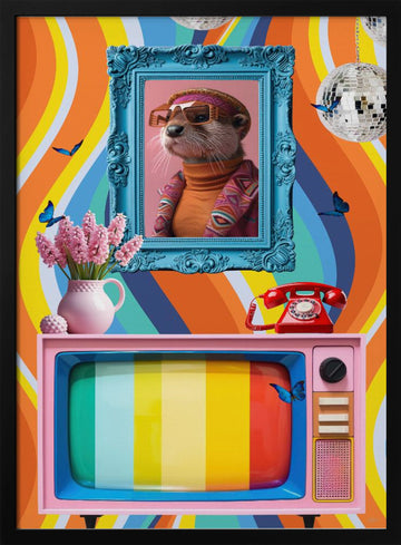 70s Funky Otter | Poster - Black Metal Frame Interior