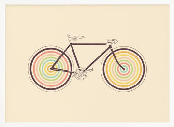 Colorful Retro Bike | Poster - White Frame Interior
