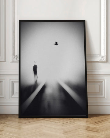 Solitary Man Flying Bird | Poster - Room Interior 1