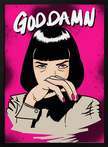 Sassy Pop Art Woman | Poster - Black Metal Frame Interior