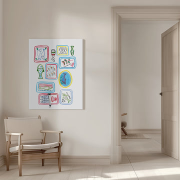 Colorful Sardine Collection | Canvas - Room Interior 1