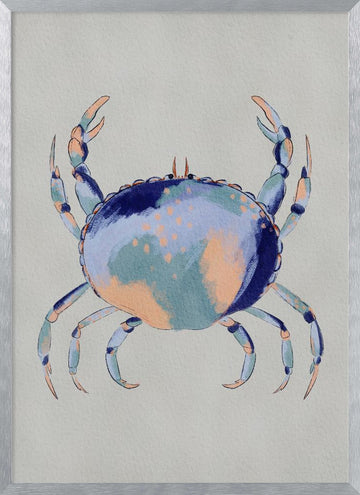 Serene Blue Crab | Poster - Silver Frame Interior