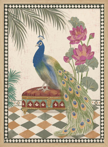 Royal Peacock Garden | Poster - Wood Frame Interior