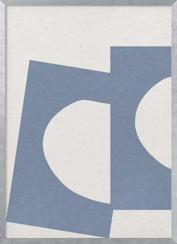 Curved Geometry | Poster - Silver Frame Interior