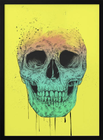Vibrant Gradient Skull | Poster - Black Metal Frame Interior
