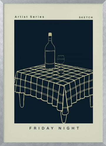 Fridaynightno02 | Poster - Silver Frame Interior