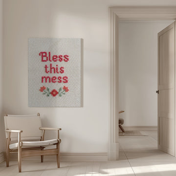 Bless This Mess Stitch | Canvas - Room Interior 1