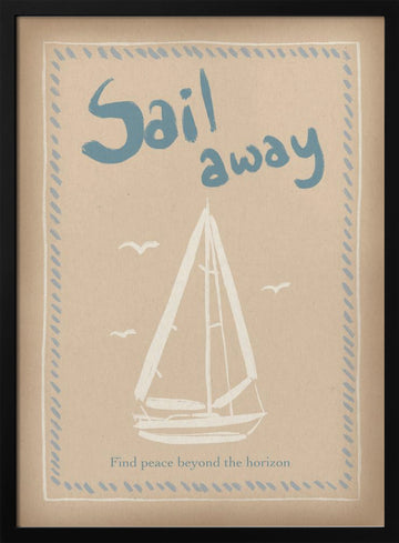 Sail Away Serenity | Poster - Black Metal Frame Interior