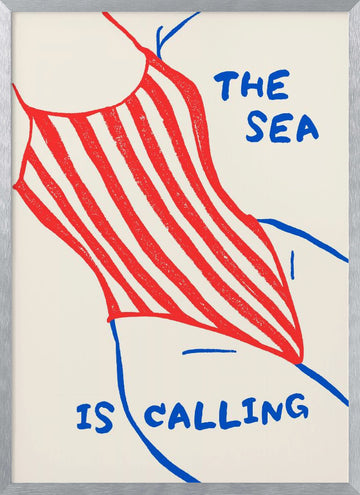 The Sea Is Calling | Poster - Silver Frame Interior