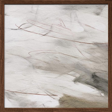 Subtle Grey Abstract | Poster - Walnut Frame Interior
