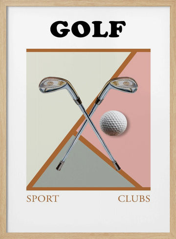 Modern Golf Geometry | Poster - Wood Frame Interior